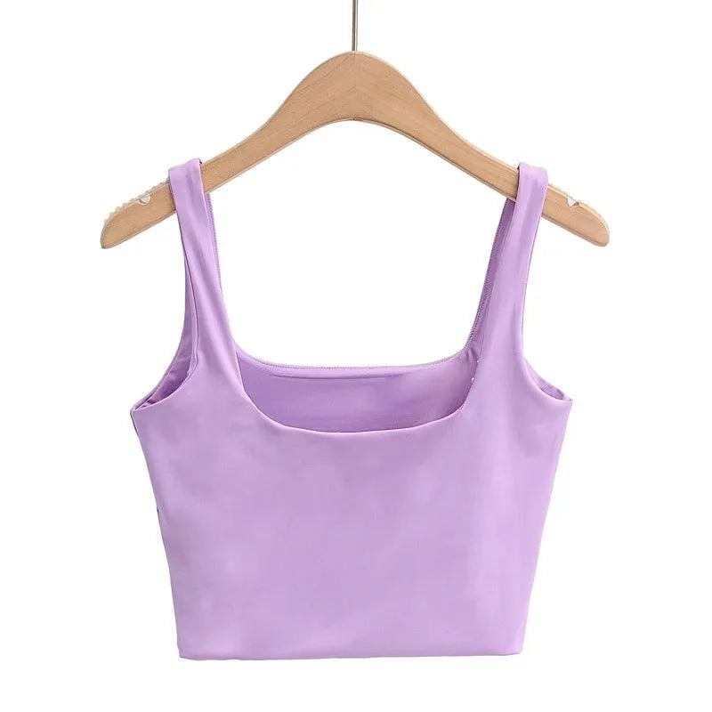 Top de Tirantes con Escote Cuadrado para Mujer