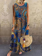 Vestido Largo Estampado Bohemio