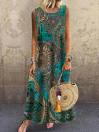Vestido Largo Estampado Bohemio