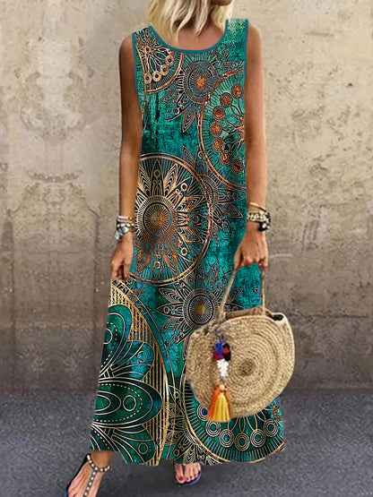 Vestido Largo Estampado Bohemio