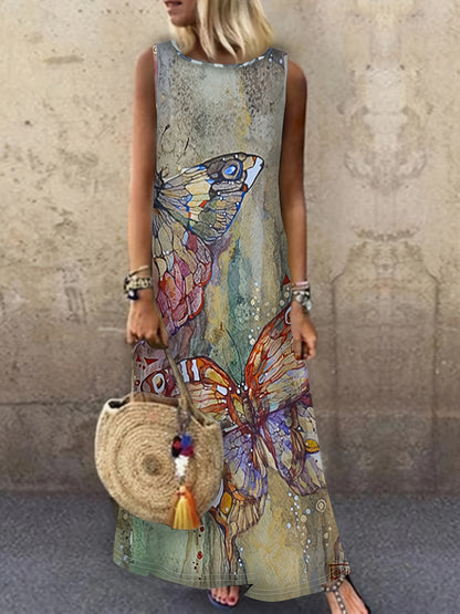 Vestido Largo Estampado Bohemio