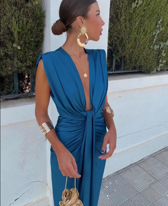 Elegante vestido plisado