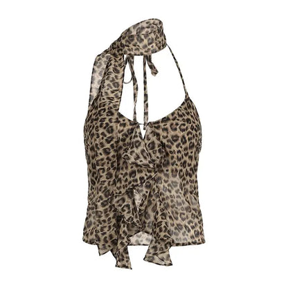Top Corto con Estampado de Leopardo