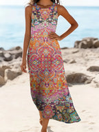 Vestido Largo Estampado Bohemio