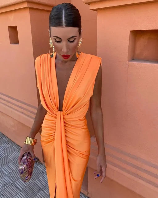 Elegante vestido plisado
