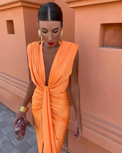 Elegante vestido plisado