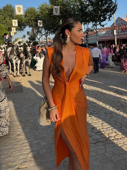 Elegante vestido plisado