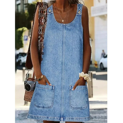 Vestidos relajados con look denim