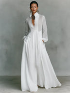 Vestido Maxi con Cuello Alto