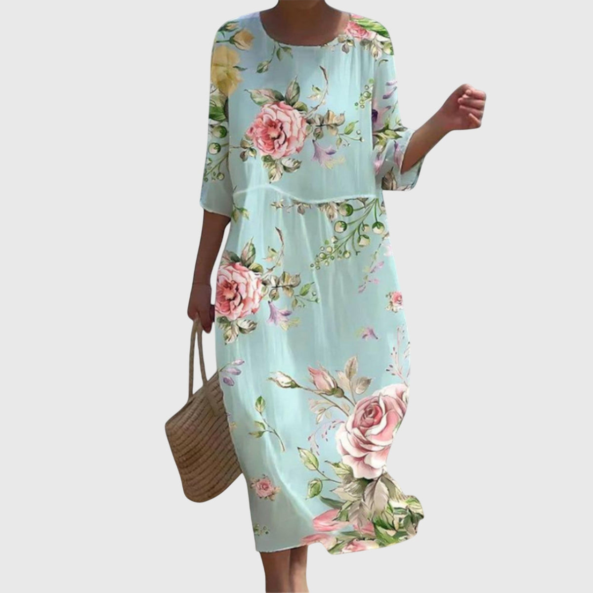 Elegante Vestido Maxi con Estampado Floral
