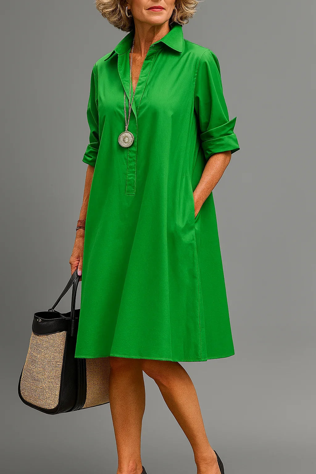 Vestido midi refinado y elegante