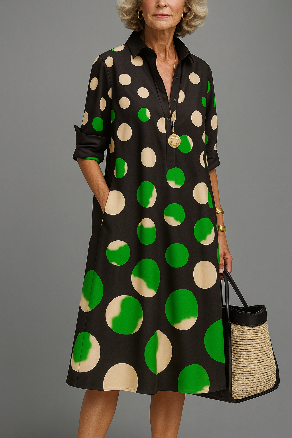 Vestido midi refinado y elegante