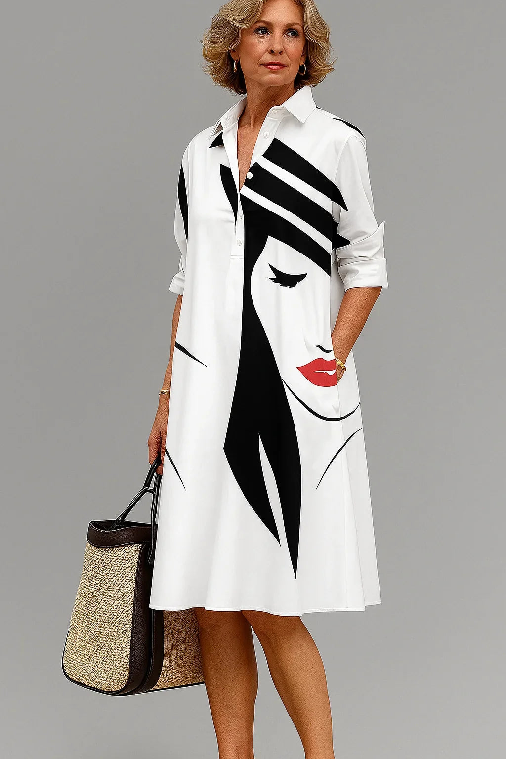 Vestido midi refinado y elegante