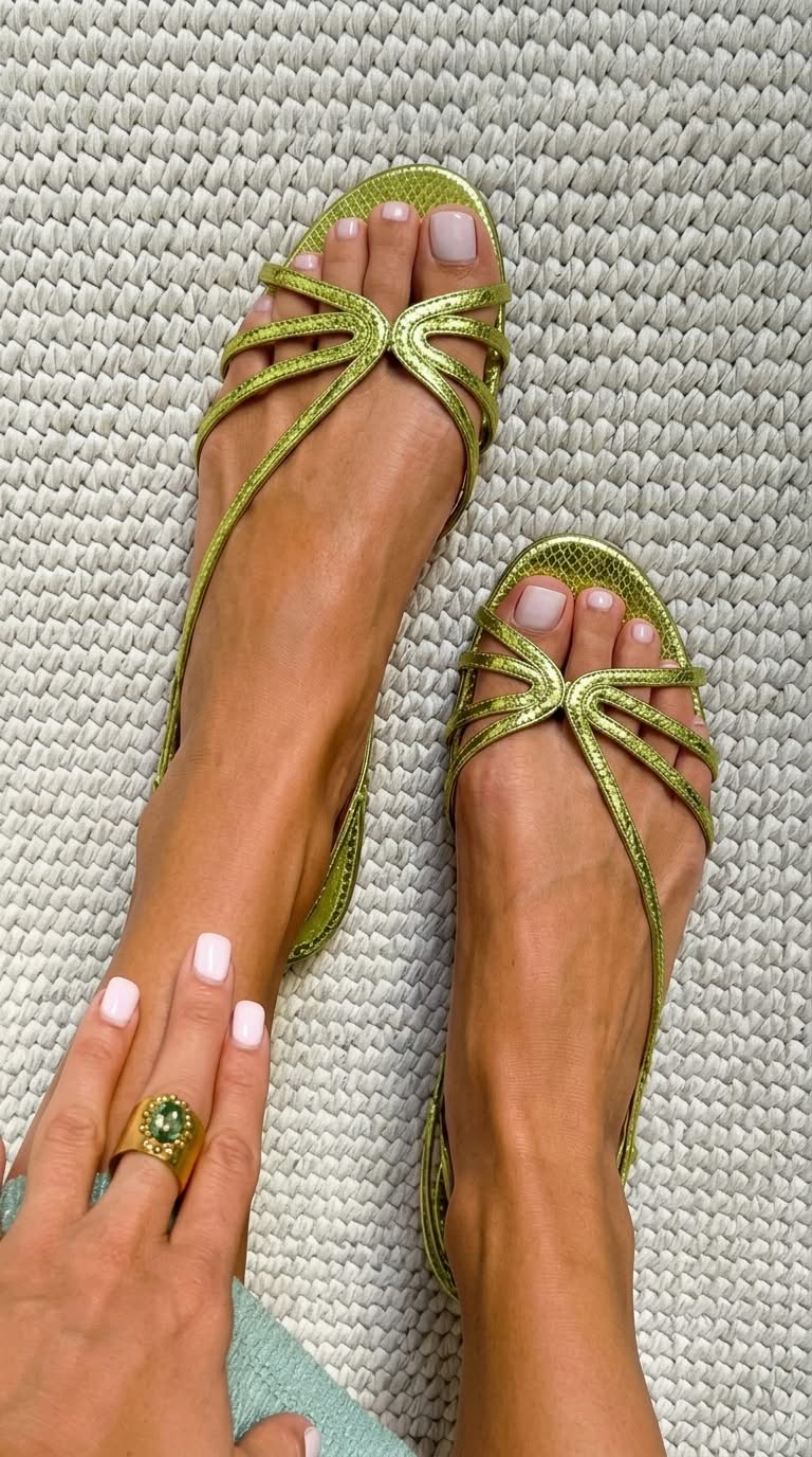 Sandalias Doradas Elegancia Estival