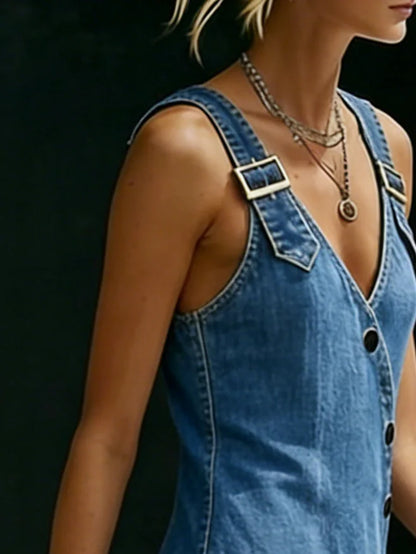 Vestido de denim con botones