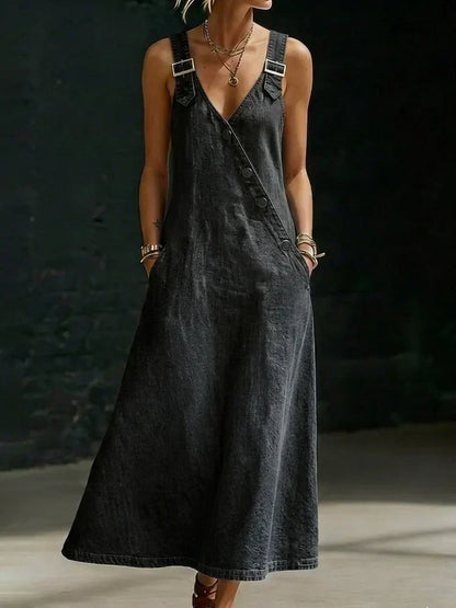 Vestido de denim con botones