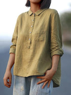 Blusa Elegante de Manga Larga con Caída Natural