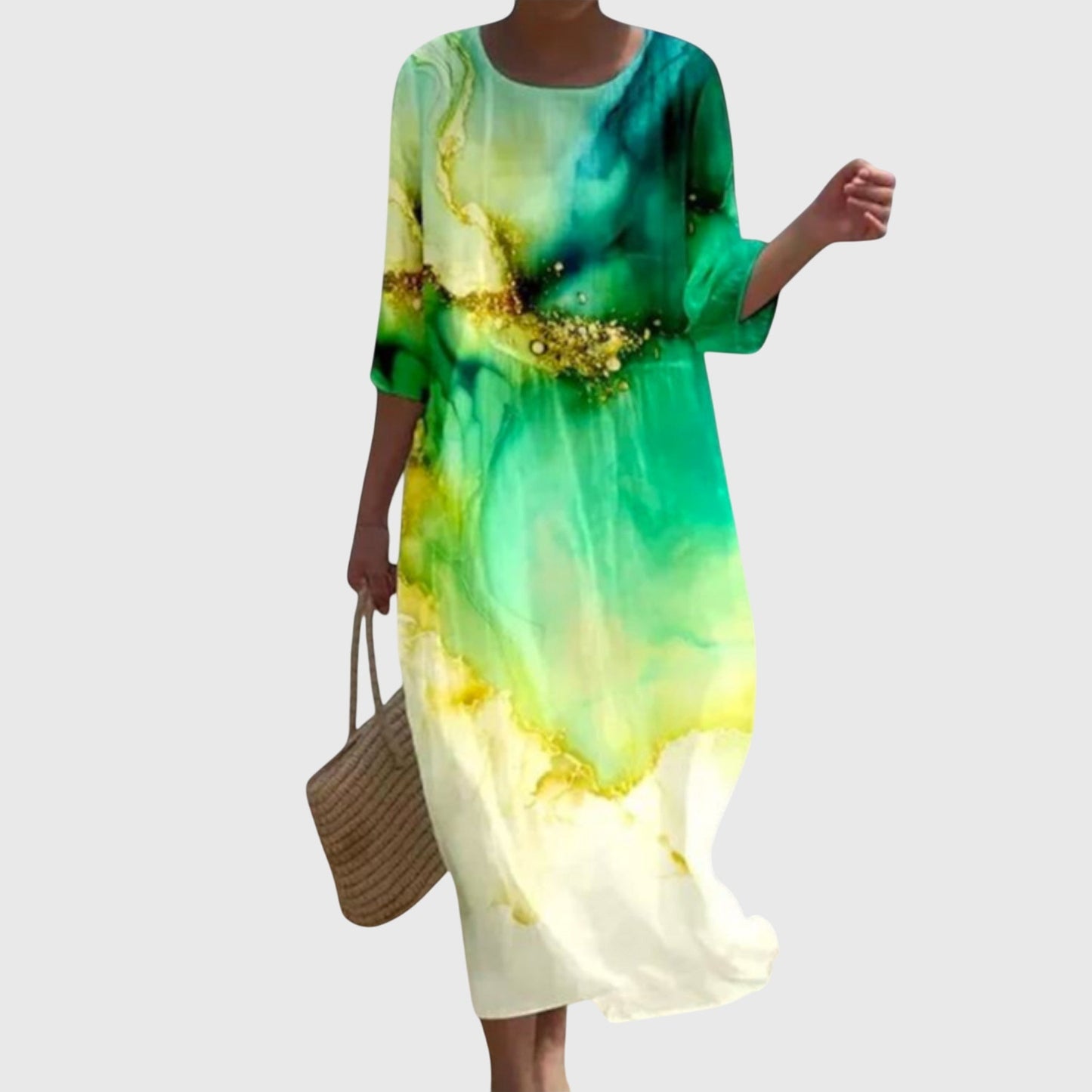 Elegante Vestido Maxi con Estampado Floral