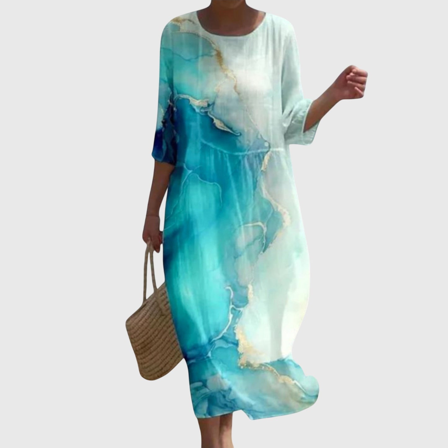 Elegante Vestido Maxi con Estampado Floral
