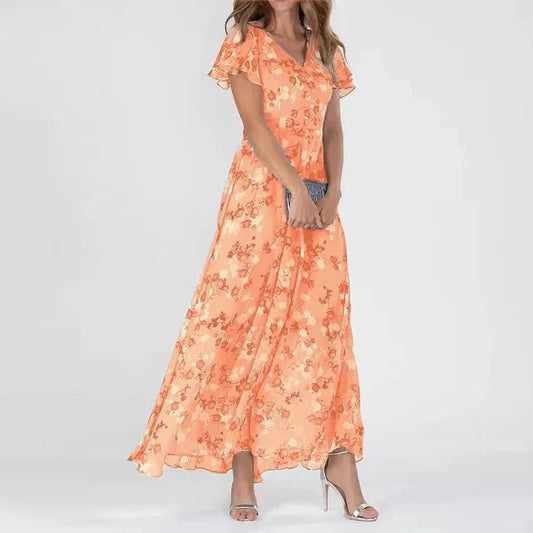 Élina Vestido Largo con Estampado Floral