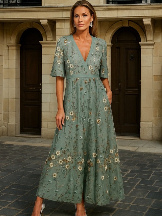 Vestido Largo con Elegancia Botánica
