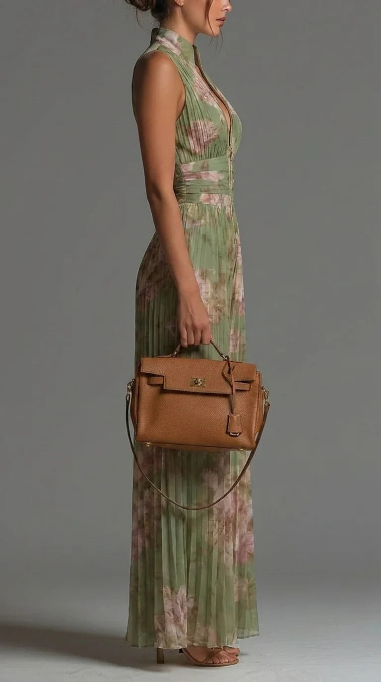 Mono plisado de gasa floral
