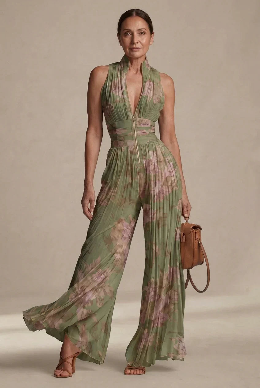 Mono plisado de gasa floral