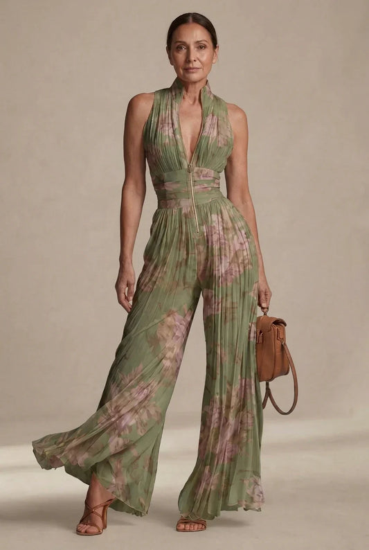 Mono plisado de gasa floral