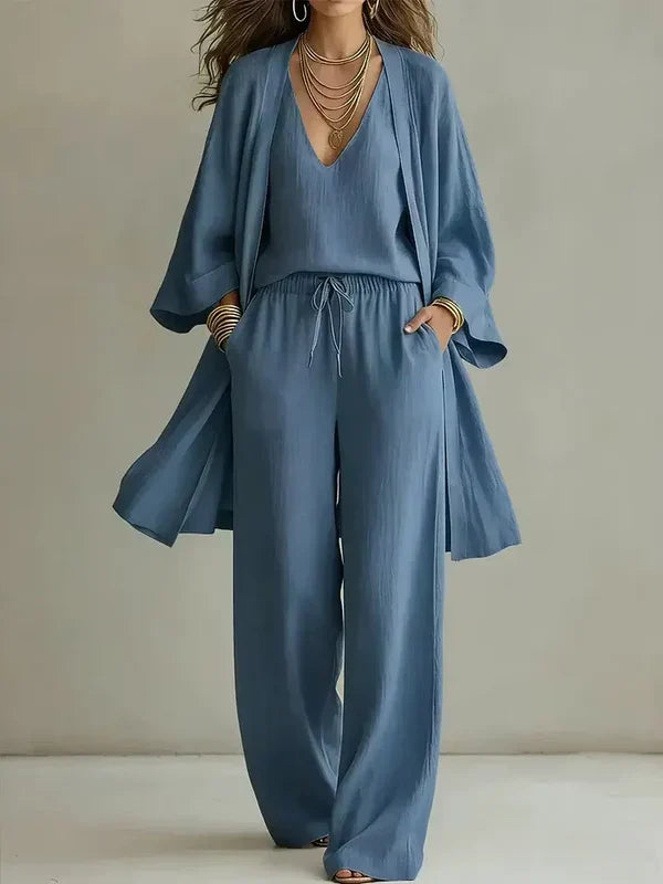 Conjunto de tres piezas de lino