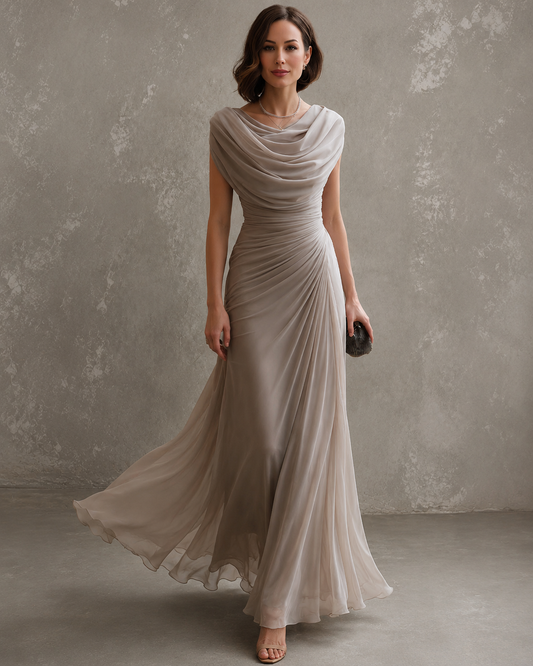 Vestido maxi drapeado