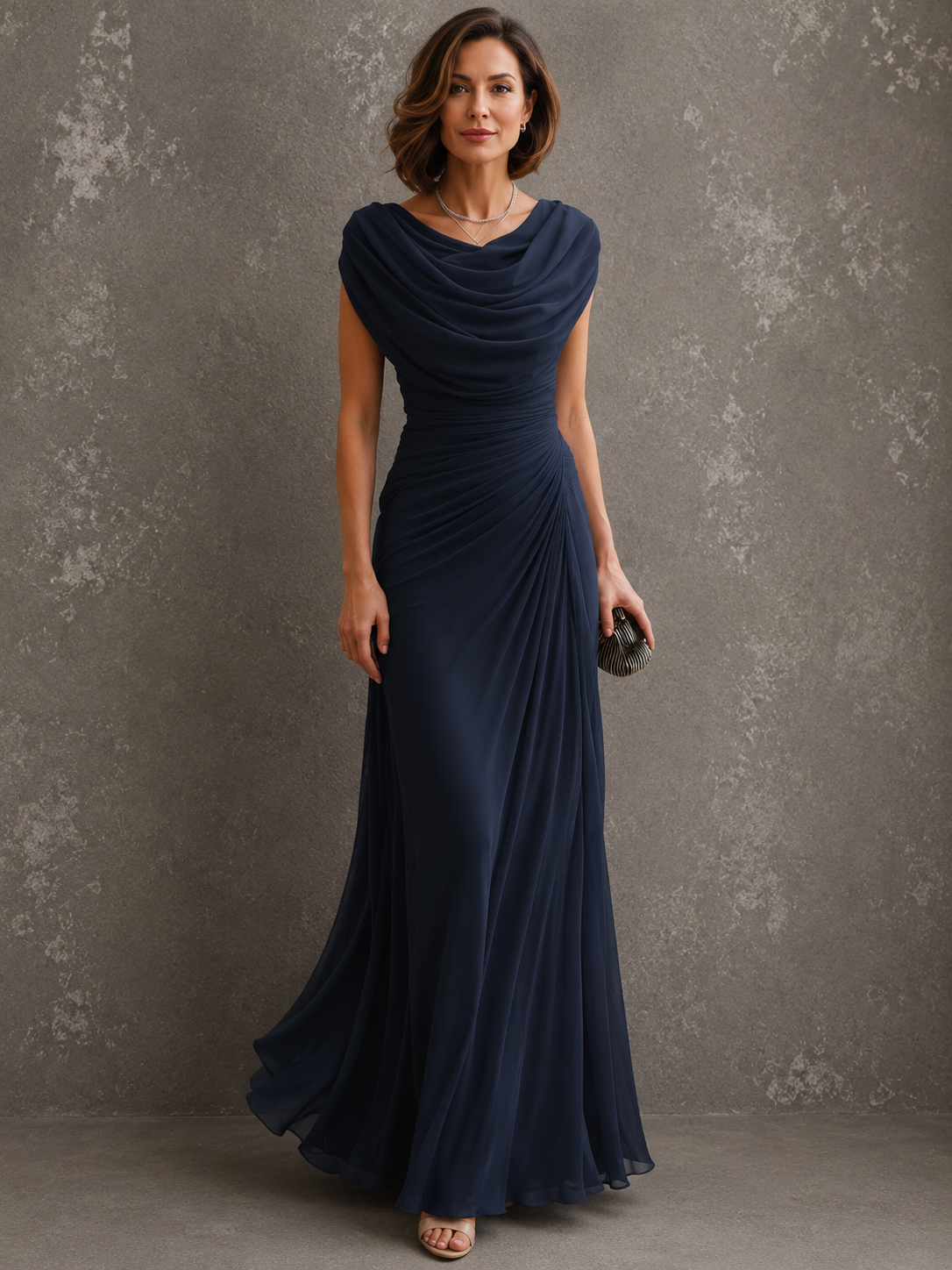 Vestido maxi drapeado