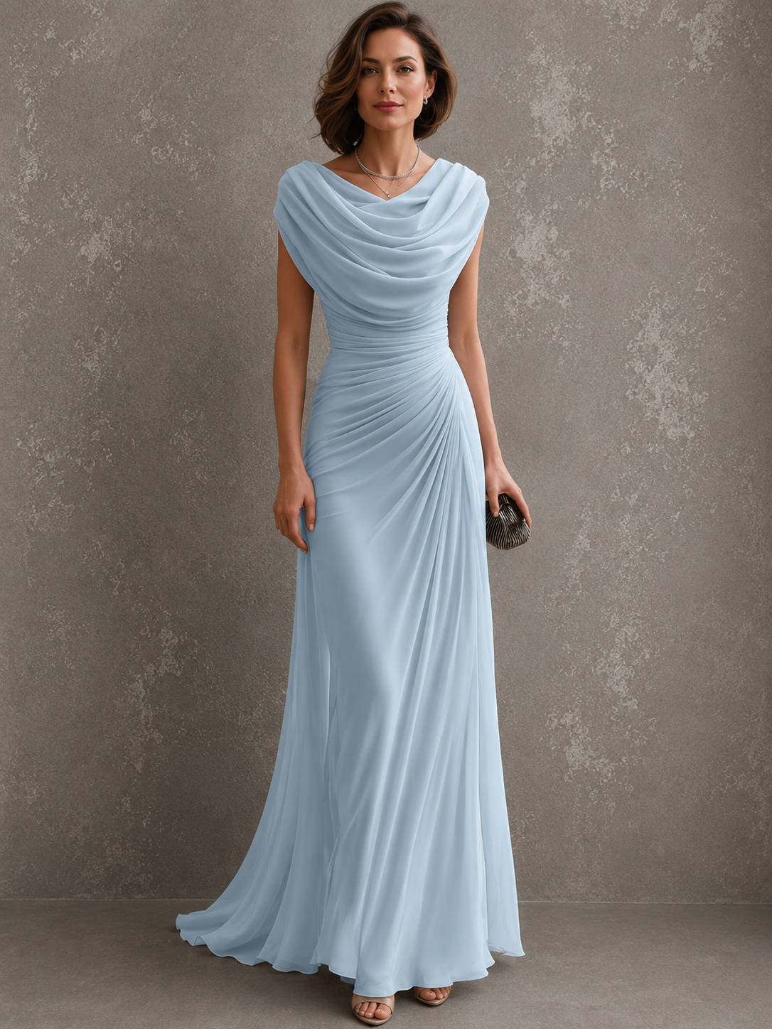Vestido maxi drapeado