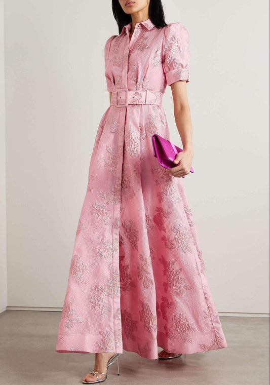Vestido de Mangas Cortas con Volumen