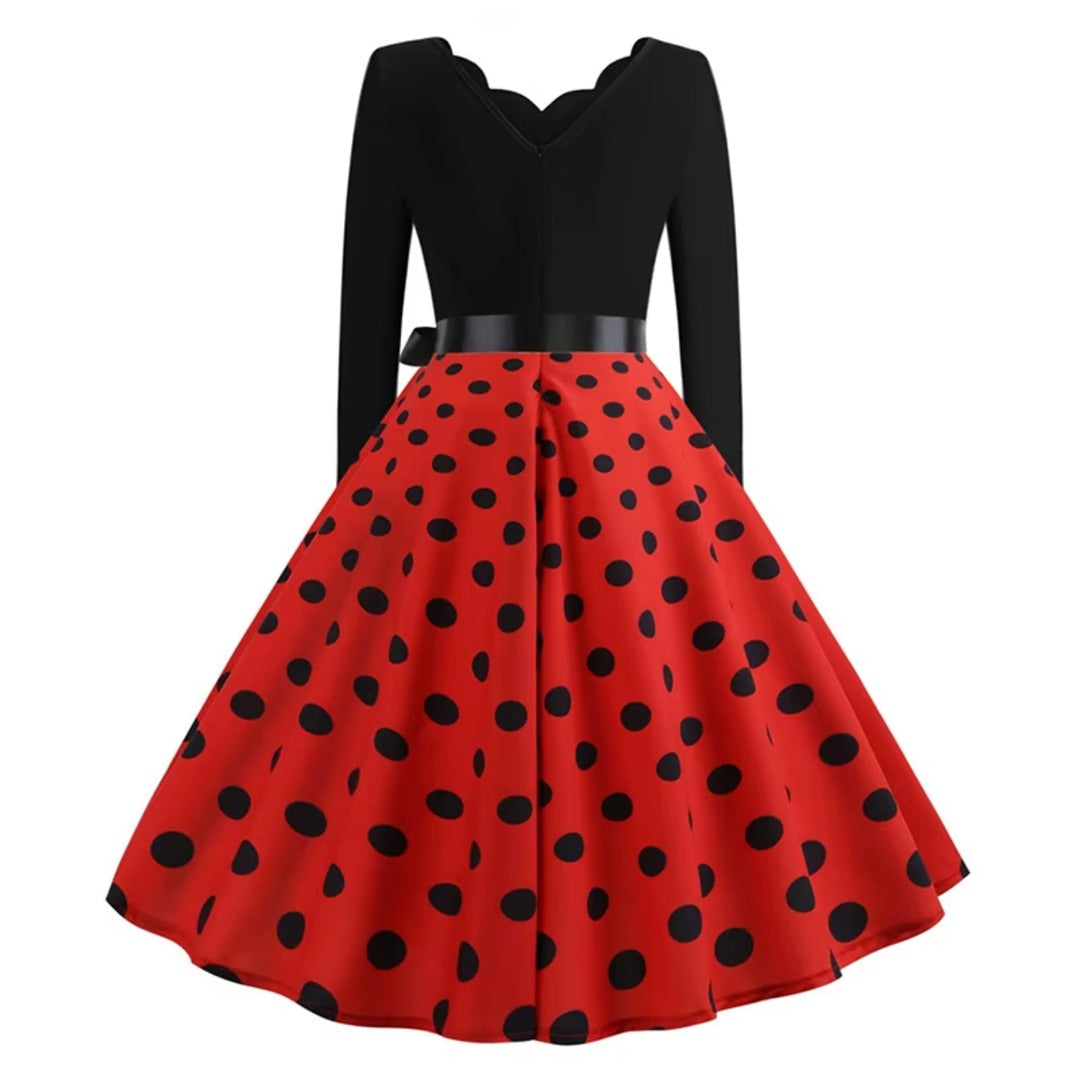 Vestido de lunares rojo espalda
