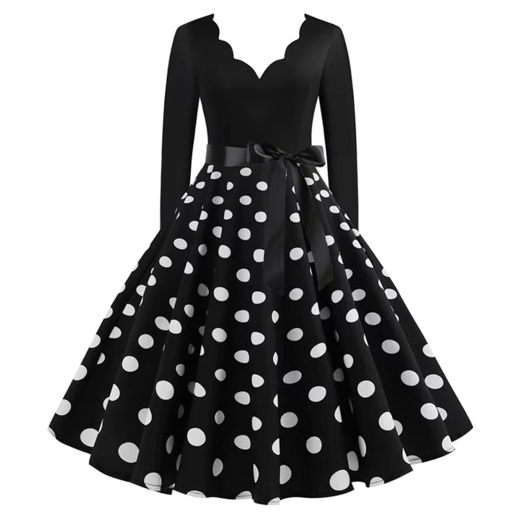 Vestido de lunares negro