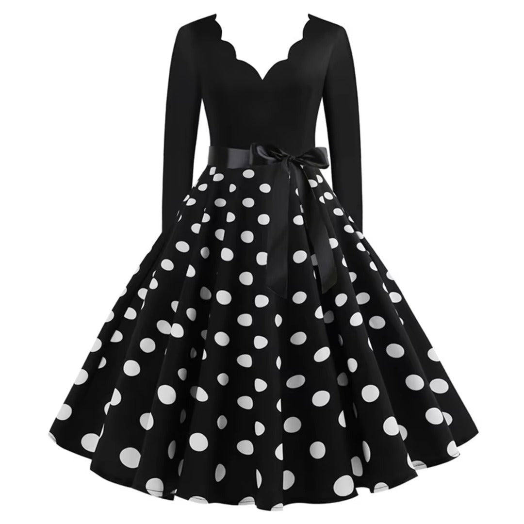 Vestido de lunares negro