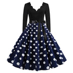 Vestido de lunares azul marino