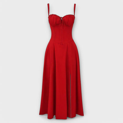 Vestido Midi con Diseño de Corsé