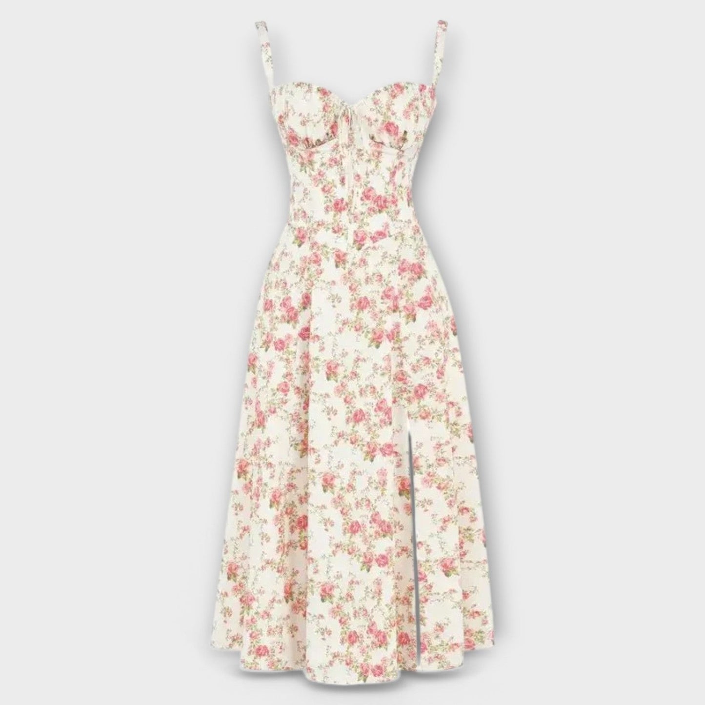 Vestido Midi con Diseño de Corsé