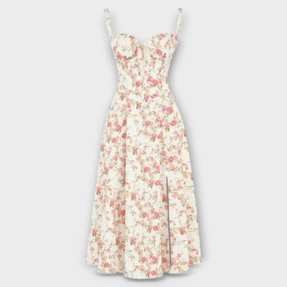 Vestido Midi con Diseño de Corsé