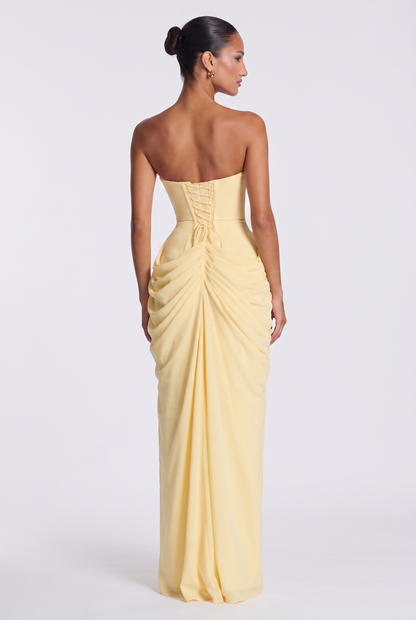 Vestido largo Cyra - Amarillo limón