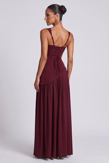 Vestido largo Tullulah - Rojo cereza