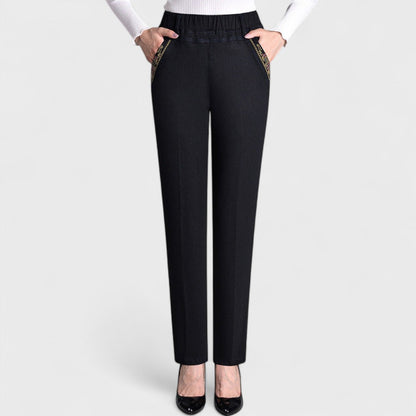 Elisa – Jeans da donna con tasche laterali e vita elastica