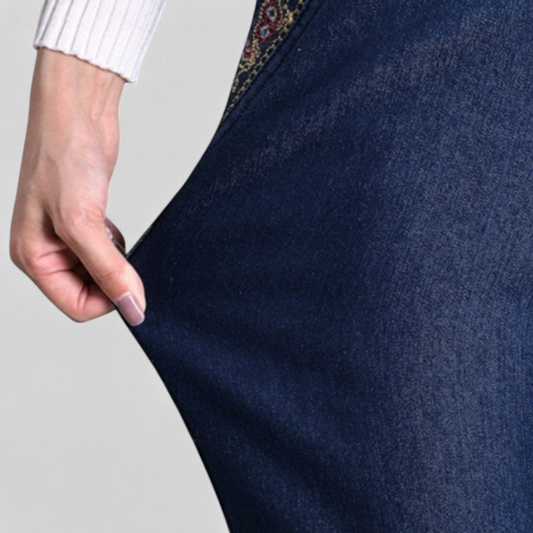 Elisa – Jeans da donna con tasche laterali e vita elastica