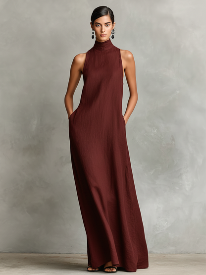 Vestido largo minimalista sin mangas