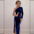Vestido de terciopelo azul