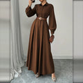 Vestido Camisero Largo Plisado