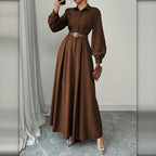Vestido Camisero Largo Plisado
