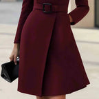 Vestido Abrigo con Cuello Alto y Botones