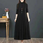 Vestido de Punto Largo con Cuello Alto